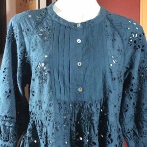 NWT dRa X Anthropologie Yara Dress Eyelet detail size small COTTON